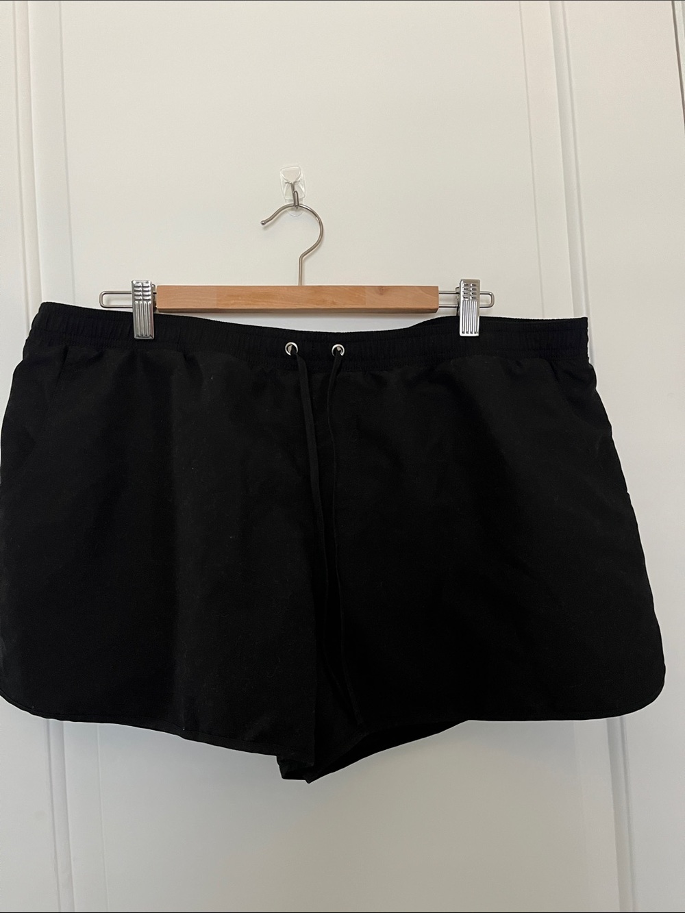 Merona Black Elastic Drawstring swim Shorts with inner panty size XL
